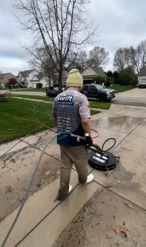 Affordable concrete driveway pressure cleaning Vicksburg MI by Swift Power & Soft Washing