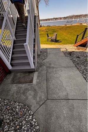 Concrete Walkway Pressure Washing Portage MI before cleaning