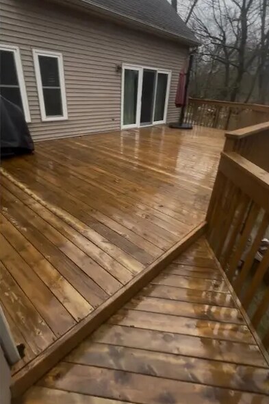 Wood deck cleaning in Kalamazoo, MI, after cleaning