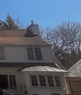 Roof cleaning in Kalamazoo, MI, before cleaning